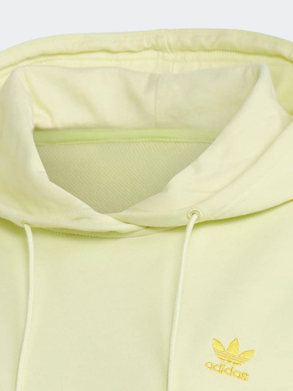 adidas Pale Yellow Cropped Hoodie with Yellow Stripes - Picture 2 of 4